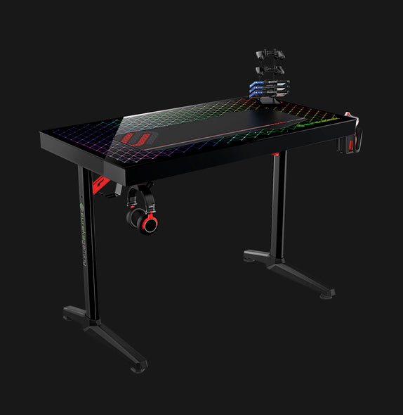 Escritorio Gamer EUREKA Modelo NEW GLASS RGB